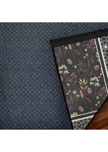 Çerçeveli Siyah Pamuk Daire Modern Desenli Pamuk Makinada Yıkanabilir Hav Toz Vermez Leke Tutmayan Kaymaz Taban Dijital Makine Baskı Salon Yolluk Mutfak Halı indirimleri