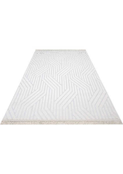 Keysha Beyaz Geometrik Etnik Modern Desenli Hav Vermeyen Leke Tutmayan Kolay Temizlenen Yumuşak Makine Salon Yolluk Mutfak Halı fiyatları