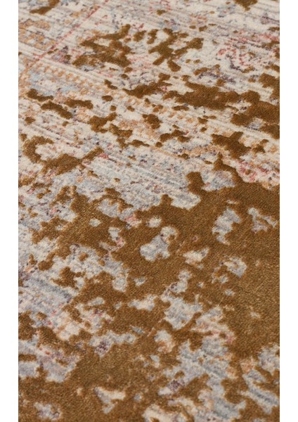 Etnik Bej Viskon Dikdörtgen Modern Desenli Akrilik Hav Vermeyen Leke Tutmayan Kolay Temizlenen Yumuşak Makine Salon Yolluk Mutfak Halı fırsatları