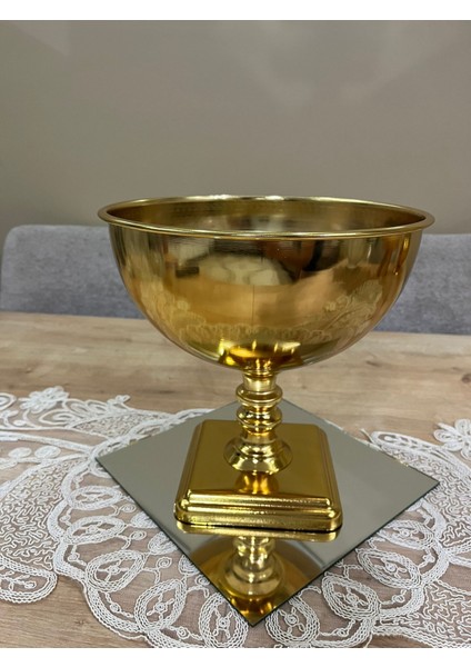 Gold Kubbe Ayaklı Aranjman Vazosu