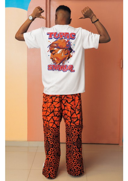 Oversize 2Pac Shakur Sırt Baskılı T-Shirt Unisex Tupac Rap modelleri