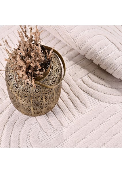 Krem Modern Etnik Desenli Sisal Hav Vermeyen Leke Tutmayan Kolay Temizlenen Yumuşak Makine Salon Yolluk Mutfak Halı