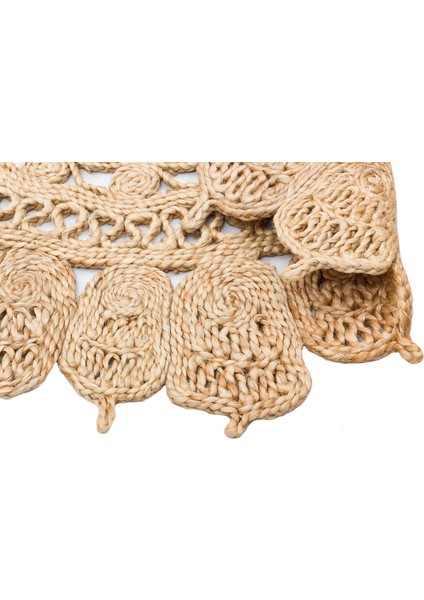 Liezen Modern Bej Jüt Daire Modern Desenli Akrilik Hav Vermeyen Leke Tutmayan Kolay Temizlenen Yumuşak Makine Salon Yolluk Jüt Halı fırsatları