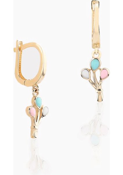 Renkli Balonlar J Sallantılı Çocuk Küpesi