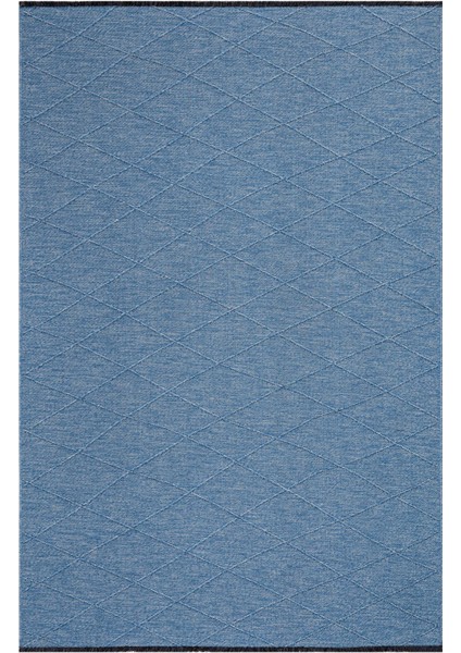 Mirage Geometrik Mavi Polyester Dikdörtgen Modern Desenli Akrilik Hav Vermeyen Leke Tutmayan Kolay Temizlenen Yumuşak Makine Salon Yolluk Mutfak Halı