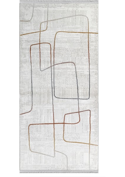 Dima Çizgili Gri Akrilik Dikdörtgen Modern Desenli Akrilik Hav Vermeyen Leke Tutmayan Kolay Temizlenen Yumuşak Makine Salon Yolluk Mutfak Halı