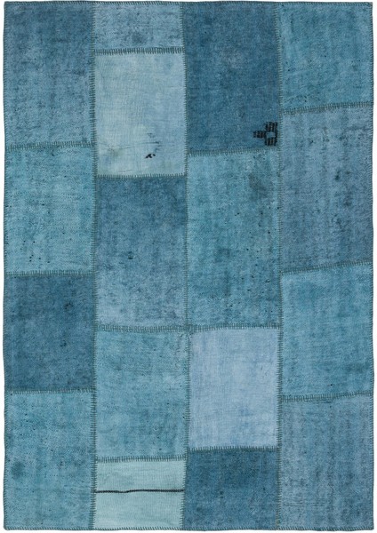 Atina Mavi Eskitme Yün Modern Desenli Yün Hav Toz Vermez Leke Tutmayan Salon Yolluk Mutfak El Dokuma Halı