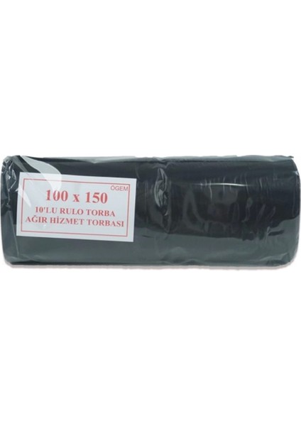 Hantal Boy Çöp Torbası 100 x 150 cm 10 Lu Rulo x 1 Paket = 10 Adet (Siyah)