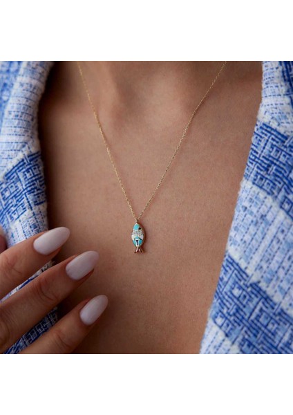 Taşlı Nemo Balık Kolye