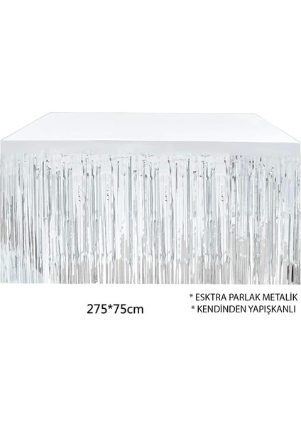 Gümüş Metalize Masa Eteği 275X75 cm – Kendinden Yapışkanlı (4887) indirimleri