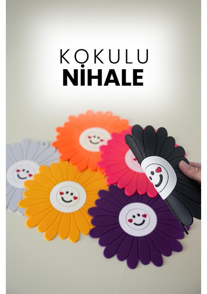 Papatya Model Kokulu Silikon Nihale Tencere Demlik Altlığı