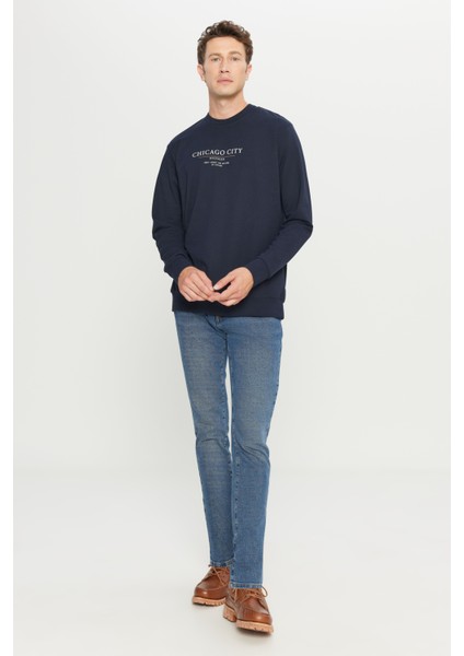 Pamuklu Standart Fit Normal Kesim Bisiklet Yaka Sweatshirt fiyatları