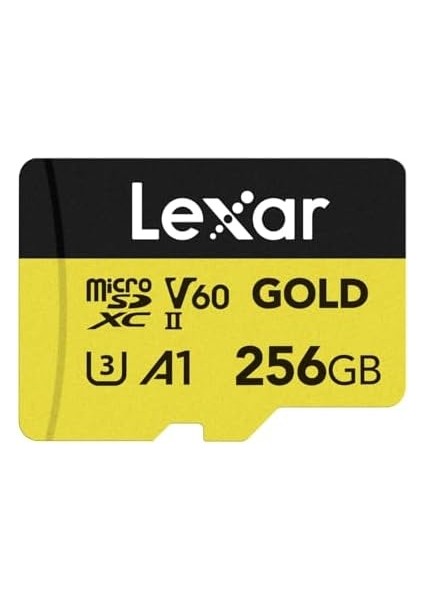 Gold 256GB Mikro Sd Kart, Microsdxc Uhs-Iı Bellek Kartı, V60, U3, A1, C10 Microsd Kart, 280MB/S'YE Kadar Okuma, Drone/aksiyon Kamerası/uhs-Iı Taşınabilir Oyun Cihazı Için (LMSGOLD256G-BNNNG) modelleri