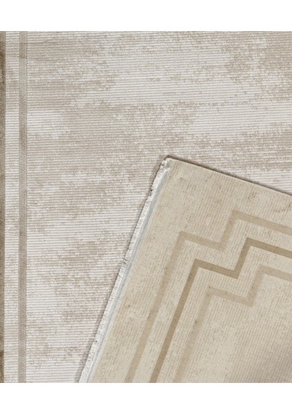 Denmark Çerçeveli Bej Akrilik Dikdörtgen Modern Desenli Akrilik Hav Vermeyen Leke Tutmayan Kolay Temizlenen Yumuşak Makine Salon Yolluk Mutfak Halı modelleri