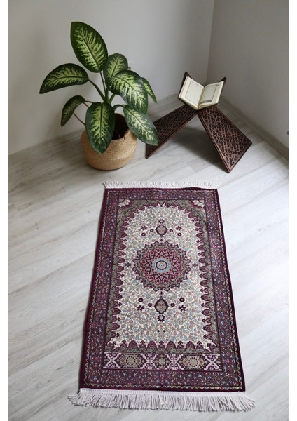 Osmanlı Desen Astarlı Lüks Seccade S1018 Krem