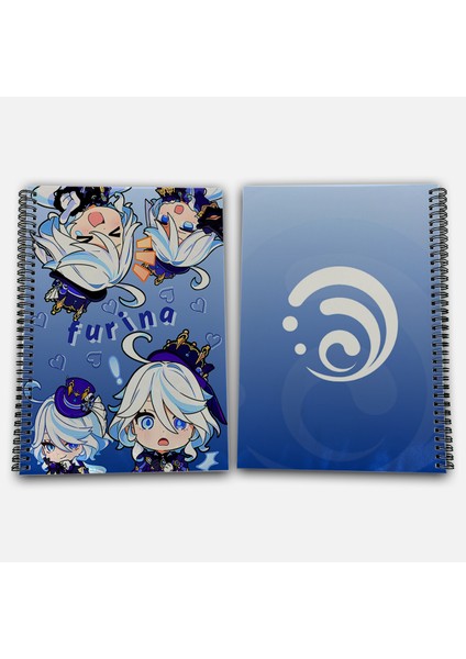 Genshin Impact Furina Çizgili A4 Okul Defteri 72 Yaprak