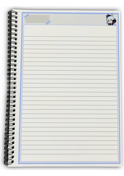 Genshin Impact Furina Çizgili A4 Okul Defteri 72 Yaprak indirimleri