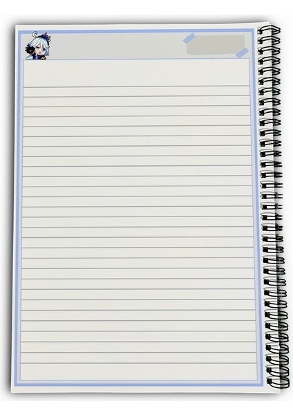 Genshin Impact Furina Çizgili A4 Okul Defteri 72 Yaprak