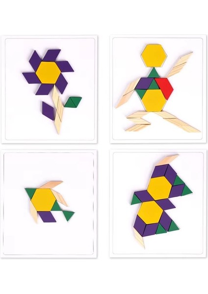 Ahşap 125 Parça Puzzle Tangram Blok Seti indirimleri