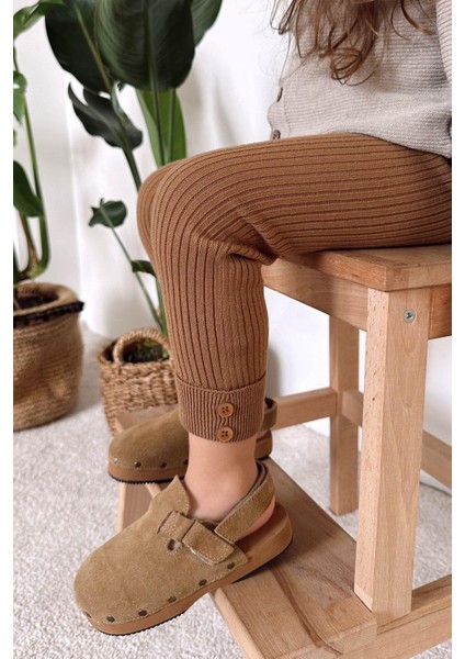 Örme Kumaş Fitilli Düğme Detaylı Duble Paça Unisex Çocuk Taytı fiyatları