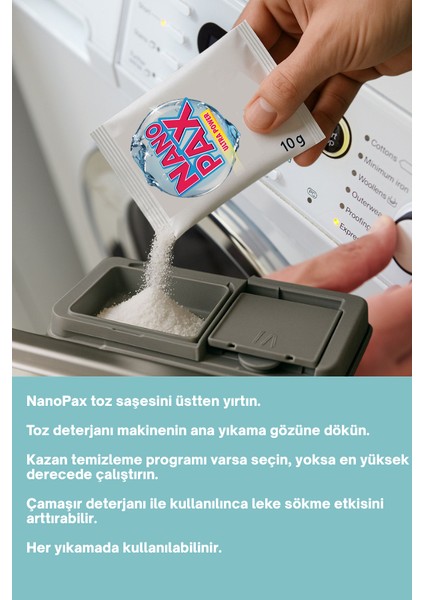 Çamaşır Makinesi Temizleyici Toz Bakım Saşesi (12 Adet x 10GR) modelleri