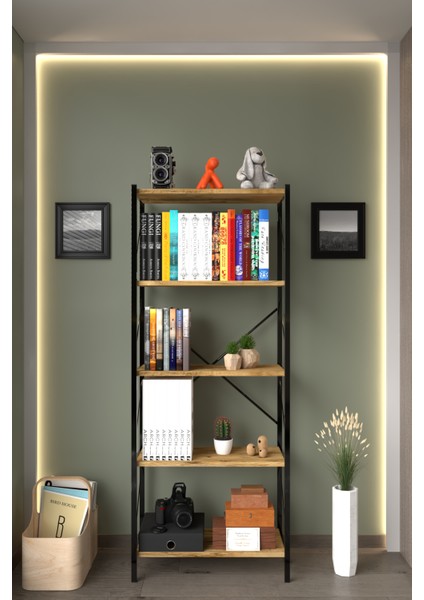 Ahlas 5 Raflı Dekoratif Kitaplık Dosya Rafı Ofis Rafı Mutfak Rafı Çok Amaçlı Raf 150 cm fiyatları