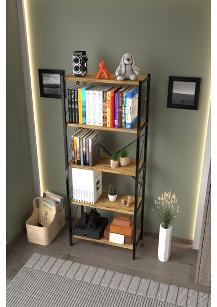 Ahlas 5 Raflı Dekoratif Kitaplık Dosya Rafı Ofis Rafı Mutfak Rafı Çok Amaçlı Raf 150 cm fırsatları