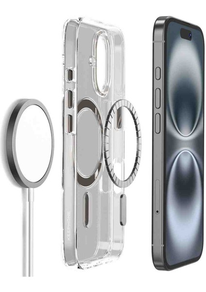 iPhone 16 Uyumlu Aurora Şeffaf Manyetik Şarj Uyumlu Kılıf fırsatları