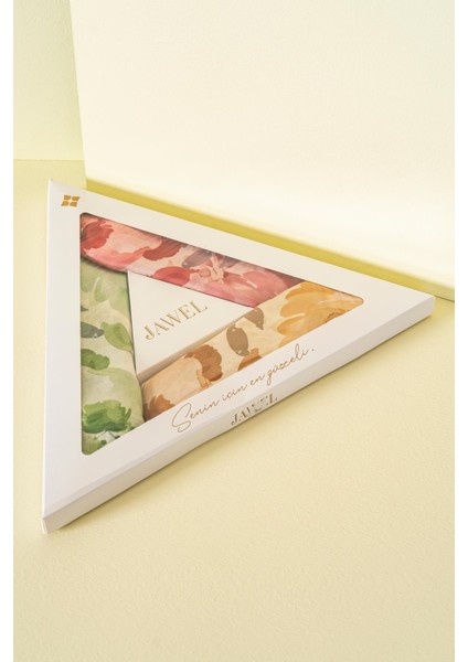 Kadın Peonia Soft Eşarp Paketi (Sarı-Krem Bordo-Yeşil) fiyatları