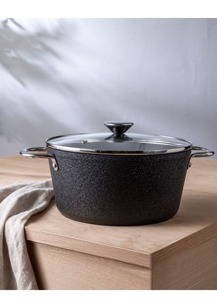 Noir Titanium Derin Tencere - Siyah - 24 cm