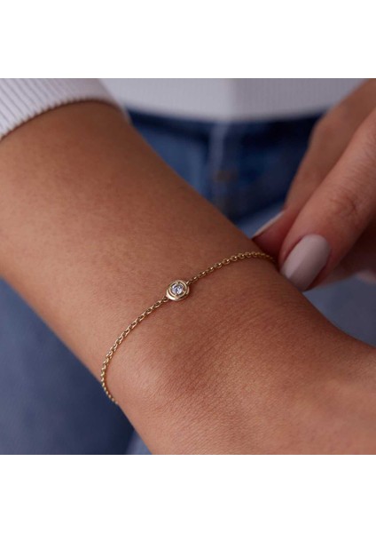 Tektaş Elmas Charm Uçlu Bileklik