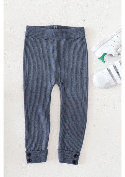 Örme Kumaş Fitilli Düğme Detaylı Duble Paça Unisex Çocuk Taytı fiyatları