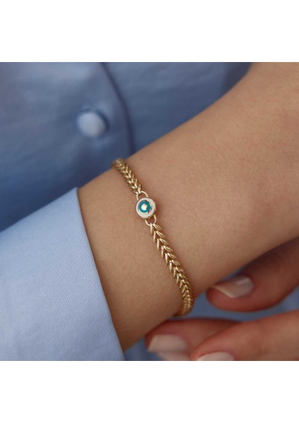 Göz Mineli Balıksırtı Bileklik