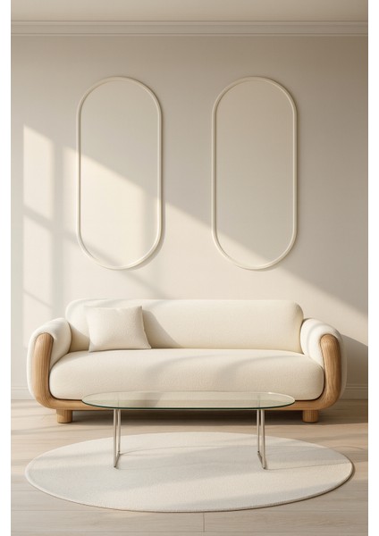 Modern Dekoratif Oval Ahşap Duvar Paneli Seti – Kendin Yap Modern Çerçeve Kiti