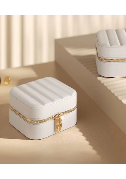 Mk-35 Gold Detaylı Takı Organizeri Lüks Mücevher Takı Kutusu - Altın Yüzük Küpe Kolye Saklama Kutusu modelleri