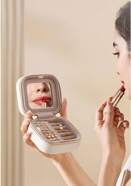 Mk-35 Gold Detaylı Takı Organizeri Lüks Mücevher Takı Kutusu - Altın Yüzük Küpe Kolye Saklama Kutusu fırsatları