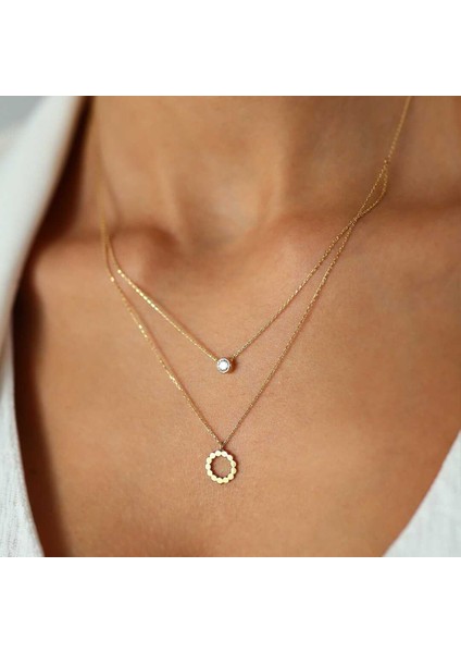 Tektaş Çelenk Ikili Kolye