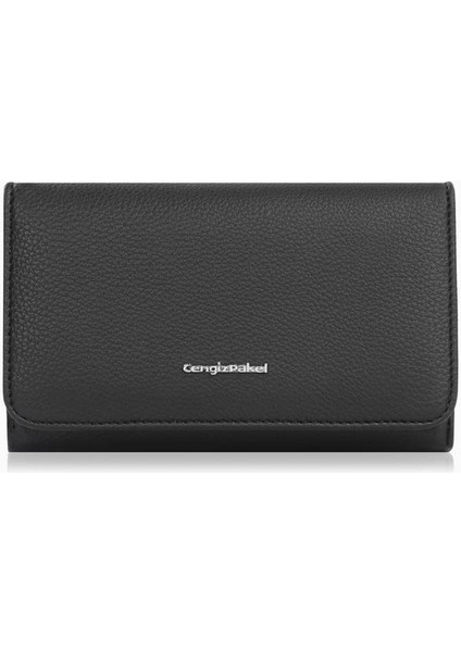 Orta Boy Mıknatıslı Kadın Cüzdan/portföy – 65296 - Siyah/yeşil