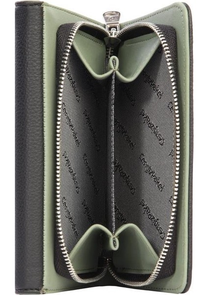 Orta Boy Mıknatıslı Kadın Cüzdan/portföy – 65296 - Siyah/yeşil fiyatları