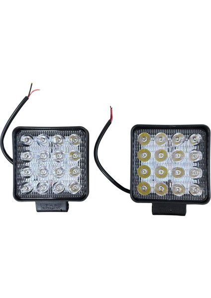 16 LED Çalışma Lambası Beyaz Off Road Kalın Kasa 35 mm 2 Adet Fiyatıdır fiyatları