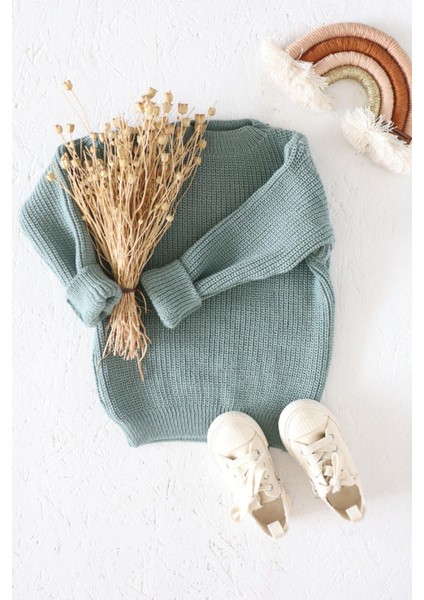 Unisex Bisiklet Yaka Örme Triko Kazak