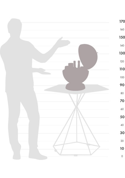 Zoffoli Giove Antik Beyaz Masaüstü Atlas Küre Bar Ahşap Dekoratif Mini Bar ve Içki Dolabı 40 cm