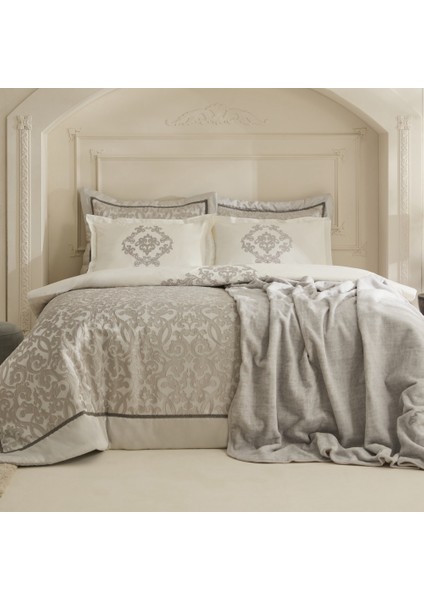 Grace 8 Parça Çift Kişilik Çeyiz Seti Gri