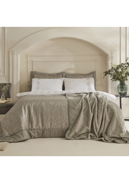 Rosette 8 Parça Çift Kişilik Çeyiz Seti Antrasit