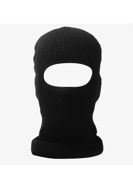 Siyah Kışlık Triko Örme Tek Gözlü Kar Maskesi Balaclava