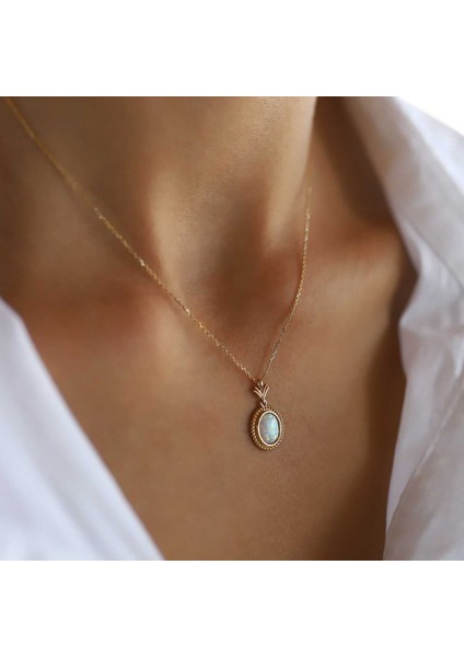Opal Beyaz Kolye