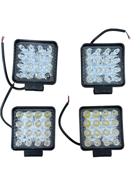 16 LED Çalışma Lambası Beyaz Off Road Kalın Kasa 35 mm 4 Adet Fiyatıdır fiyatları