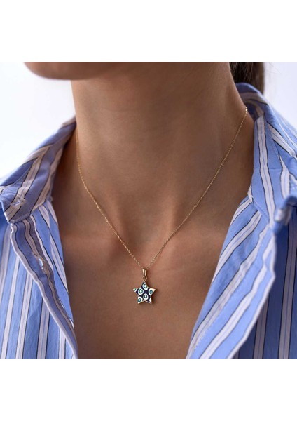 Fortuna Lacivert Yıldız Kolye