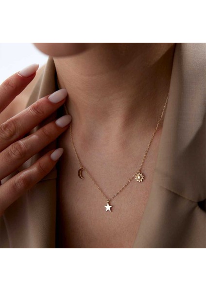 Ay Yıldız Güneş Charm Kolye fiyatları