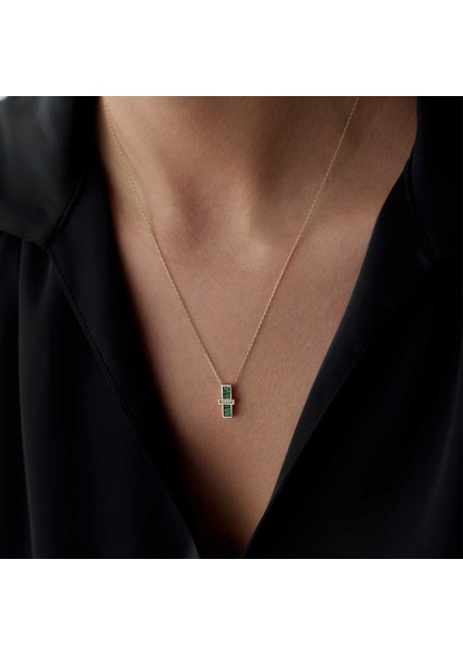 Yeşil Bagetli Kolye